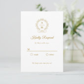 Royal, Elegant, Wedding RSVP Begleitkarte (Stehend Vorderseite)