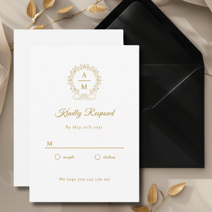 Royal, Elegant, Wedding RSVP Begleitkarte