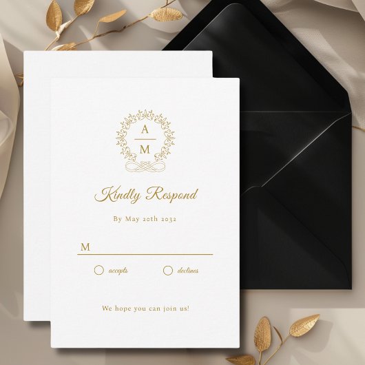 Royal, Elegant, Wedding RSVP Begleitkarte