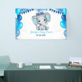 Royal Elephant mit Crown Blue Banner Baby Dusche (Messeveranstaltung)
