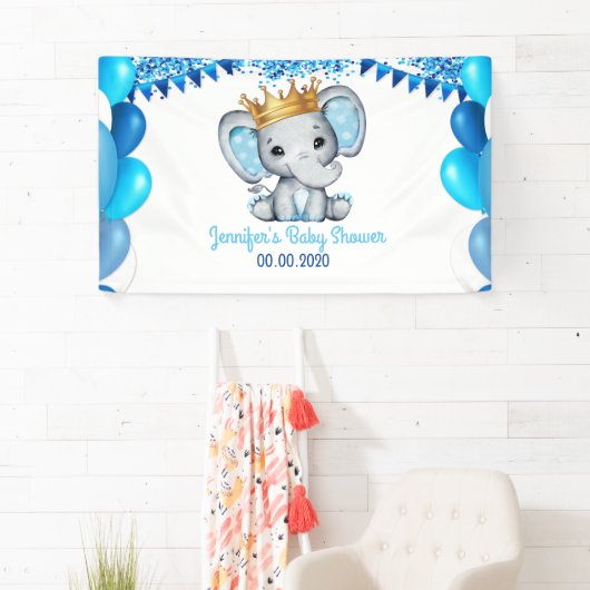 Royal Elephant mit Crown Golden Banner Dusche (Insitu)