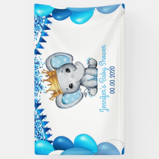 Royal Elephant mit Crown Golden Banner Dusche (Vertikal)