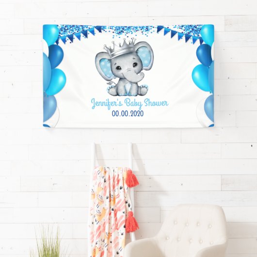 Royal Elephant mit Crown Silver Banner Dusche (Insitu)