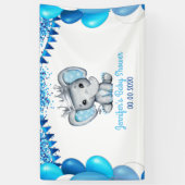 Royal Elephant mit Crown Silver Banner Dusche (Vertikal)