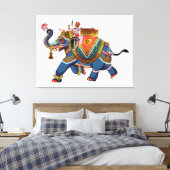 Royal Elephant's Journey: Indisches Folklore-Desig Leinwanddruck (Insitu (Schlafzimmer))
