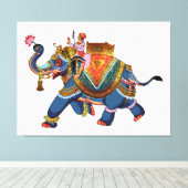 Royal Elephant's Journey: Indisches Folklore-Desig Leinwanddruck (Insitu (Holzboden))