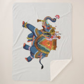 Royal Elephant's Journey: Indisches Folklore-Desig Sherpadecke (Vorderseite)
