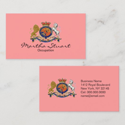 Royal Emblem ~ Business Card / Unisex Visitenkarte (Vorne/Hinten)