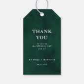 Royal Emerald Green & Elegant Wedding Vielen Dank Geschenkanhänger (Vorderseite)