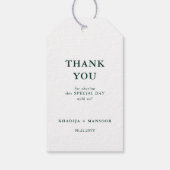 Royal Emerald Green & Elegant Wedding Vielen Dank Geschenkanhänger (Rückseite)