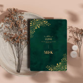 Royal Emerald Green Gold Floral Islamic Wedding Einladung