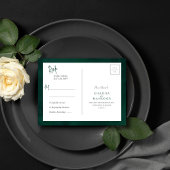 Royal Emerald Green Gold Glitzer Wedding RSVP Postkarte