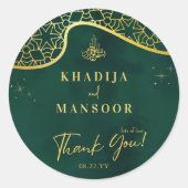 Royal Emerald Green Gold Glitzer Wedding Vielen Da Runder Aufkleber (Vorderseite)