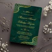 Royal Emerald Green Gold Verziert Islamische Hochz Einladung