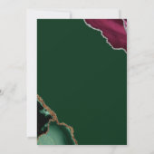 Royal Emerald Green Pink Agate Wedding Einladung (Rückseite)