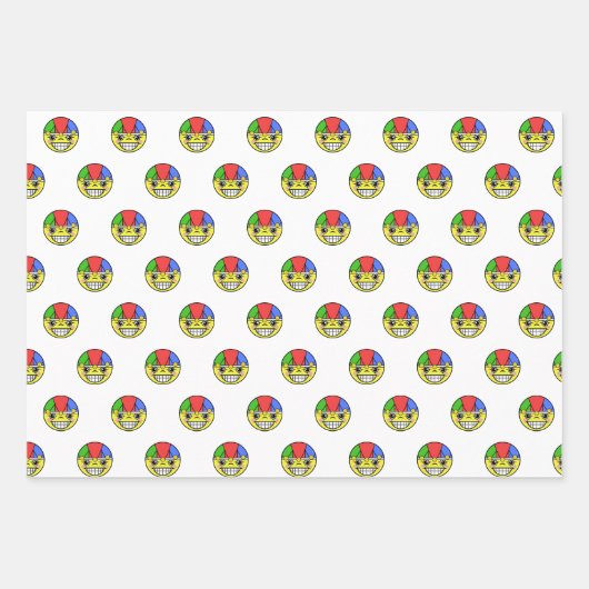 Royal Emoji Faces Wrapping Paper Sheets Geschenkpapier Set (Vorderseite 3)