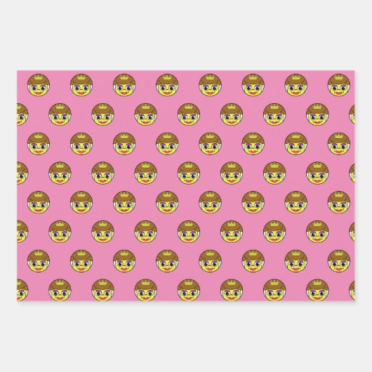 Royal Emoji Faces Wrapping Paper Sheets Geschenkpapier Set (Vorderseite 2)