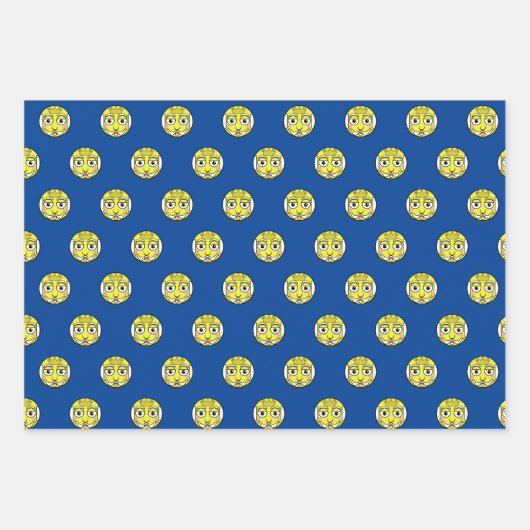 Royal Emoji Faces Wrapping Paper Sheets Geschenkpapier Set (Vorderseite)