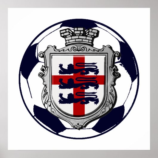 Royal England Fußball England Flaggengeschenke Poster (Vorne)