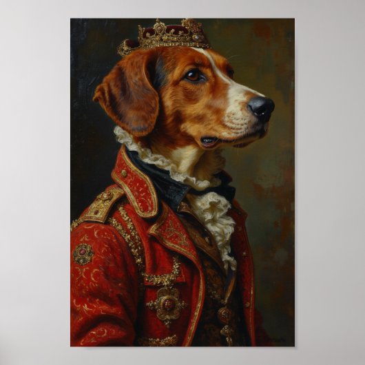Royal English Foxhound Portrait Poster (Vorne)