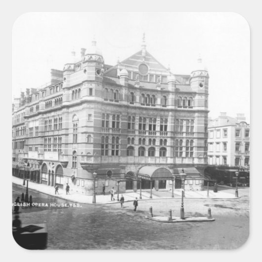 Royal English Opera House, 1891 Quadratischer Aufkleber (Vorderseite)