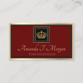 Royal Event Hochzeit Golden Crown Frame Red Teppic Visitenkarte