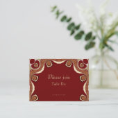 Royal Event Table Platzkarte Red+Gold (Stehend Vorderseite)
