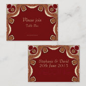 Royal Event Table Platzkarte Red+Gold (Vorne/Hinten)