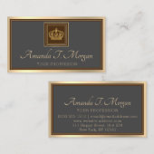 Royal Event Wedding Golden Crown Gerahmt Gray VIP Visitenkarte (Vorne/Hinten)