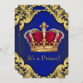 Royal Extravagant Prince Baby Dusche Einladung (Vorne/Hinten)