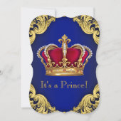Royal Extravagant Prince Baby Dusche Einladung (Vorderseite)