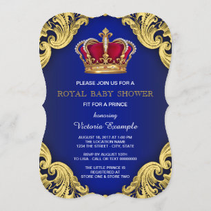 Royal Extravagant Prince Baby Dusche Einladung