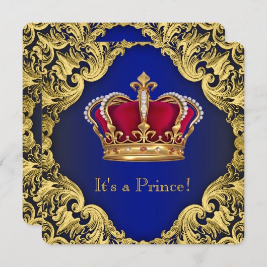 Royal Extravagant Prince Baby Dusche Einladung (Vorne/Hinten)