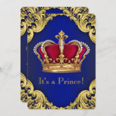 Royal Extravagant Prince Baby Dusche Einladung (Vorne/Hinten)