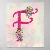 Royal F Pink Initial Poster (Vorne)