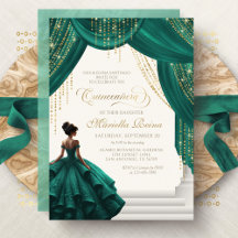 Royal Fairytale Green Modern Quinceanera