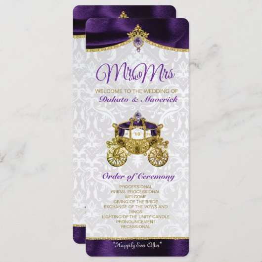 Royal Fairytale IWedding Program Einladung (Vorne/Hinten)