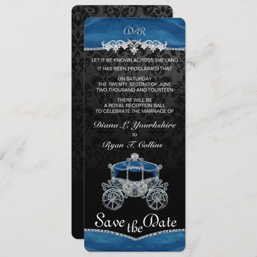 Royal Fairytale Save the Date Einladung (Vorne/Hinten)