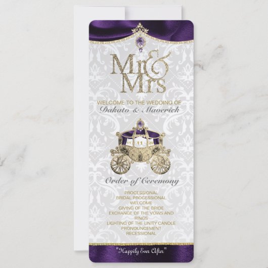 Royal Fairytale Wedding Program Einladung (Vorderseite)