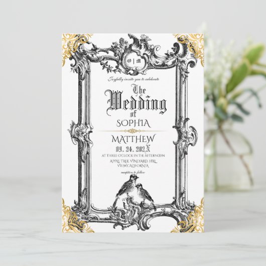 Royal Fantasy Medieval Wedding Einladung (Stehend Vorderseite)