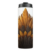 Royal Feather | Schwarz & Gold Thermosbecher (Vorderseite)
