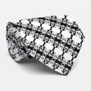 Royal Filigree Luxus-Schwarz-Weiß-Barock Krawatte