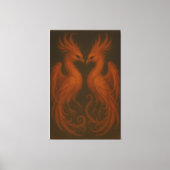 Royal Fire Phoenix Pair – Luxury Canvas Art Leinwanddruck (Vorderseite)