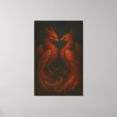 Royal Fire Phoenix Pair – Luxury Canvas Art Leinwanddruck (Vorderseite)