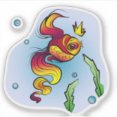 Royal Fish with a Golden Crown Aufkleber (Vorderseite)