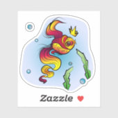 Royal Fish with a Golden Crown Aufkleber (Blatt)