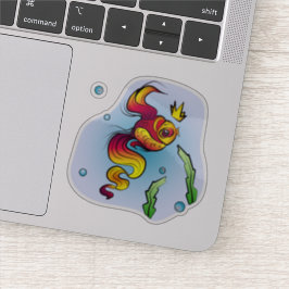 Royal Fish with a Golden Crown Aufkleber