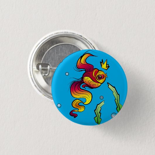 Royal Fish with a Golden Crown Button (Vorne & Hinten)