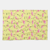 Royal Flamingoes on Yellow Geschirrtuch (Horizontal)