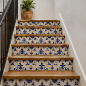 Royal Fleur Bold Blue and Gold Botanical Fliese